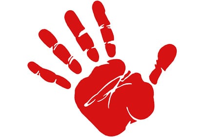 Red hand quotation.